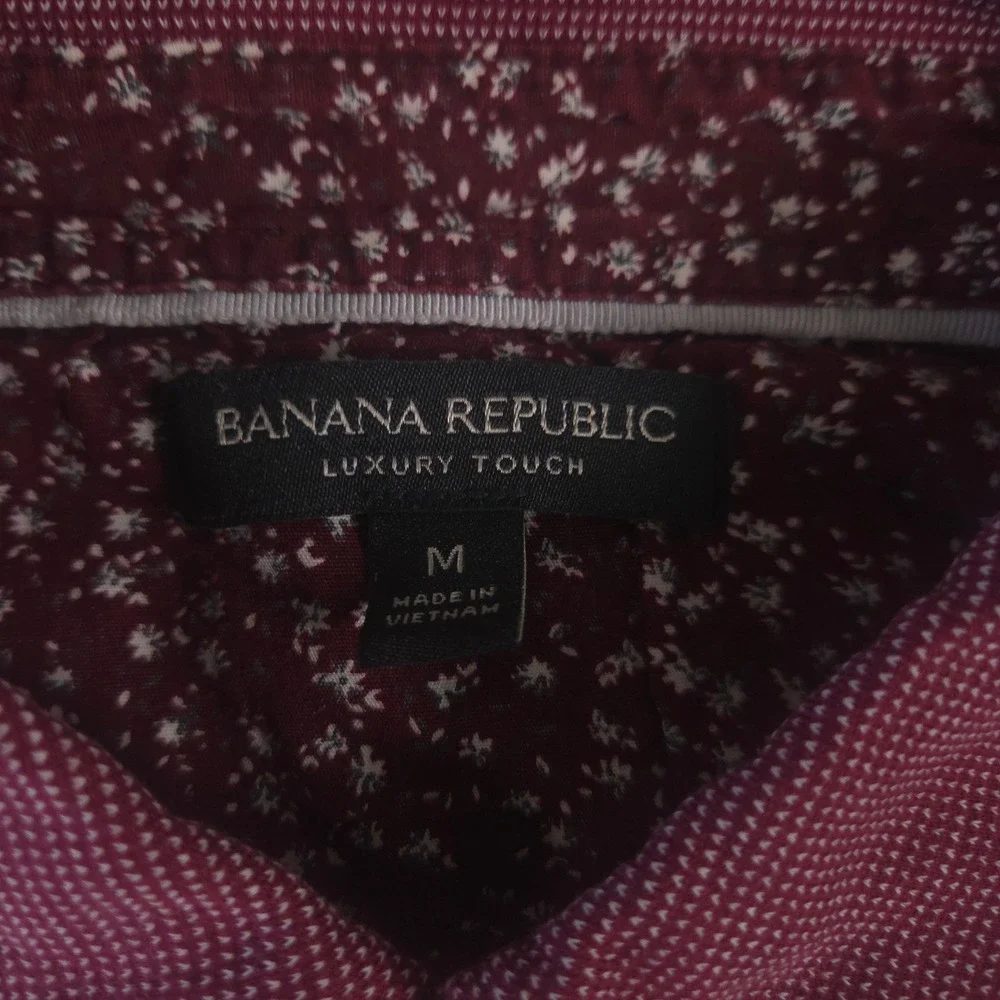 LOT OF 2 Banana Republic Polo Shirt Mens Medium Multi Luxury Touch Cotton Bundle